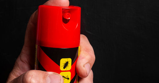 A can of pest control bug spray